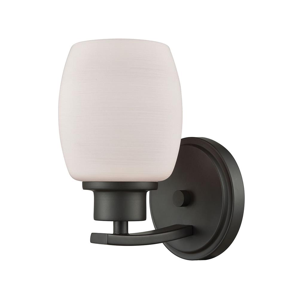 Thomas Lighting CN170171 Casual Mission 1 Light Bath In Oil Rubbed Bronze With White Lined Glass