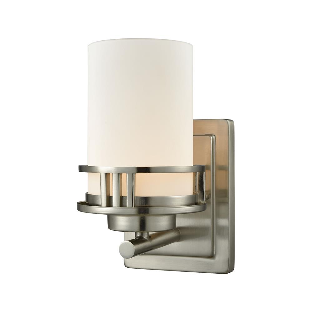 Thomas Lighting CN578172 Ravendale 1 Light Bath In Brushed Nickel With Opal White Glass