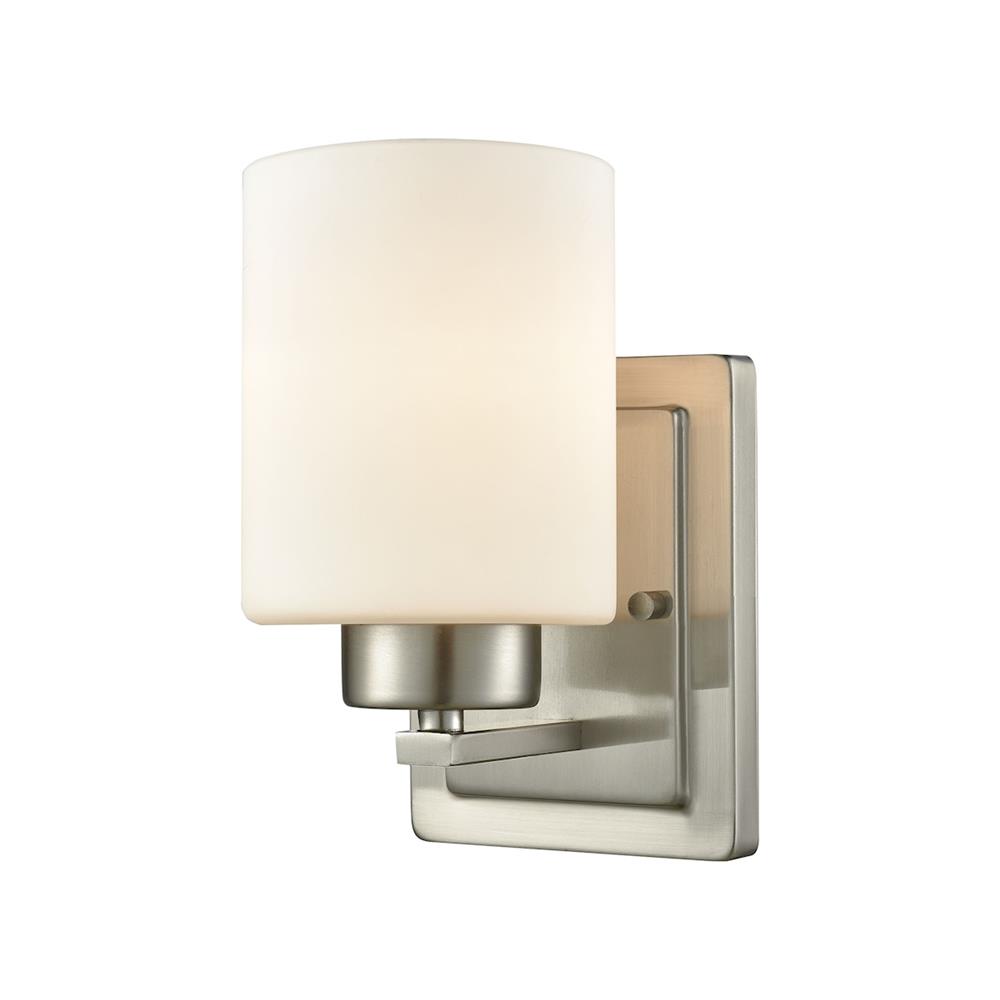 Thomas Lighting CN579172 Summit Place 1 Light Bath In Brushed Nickel With Opal White Glass