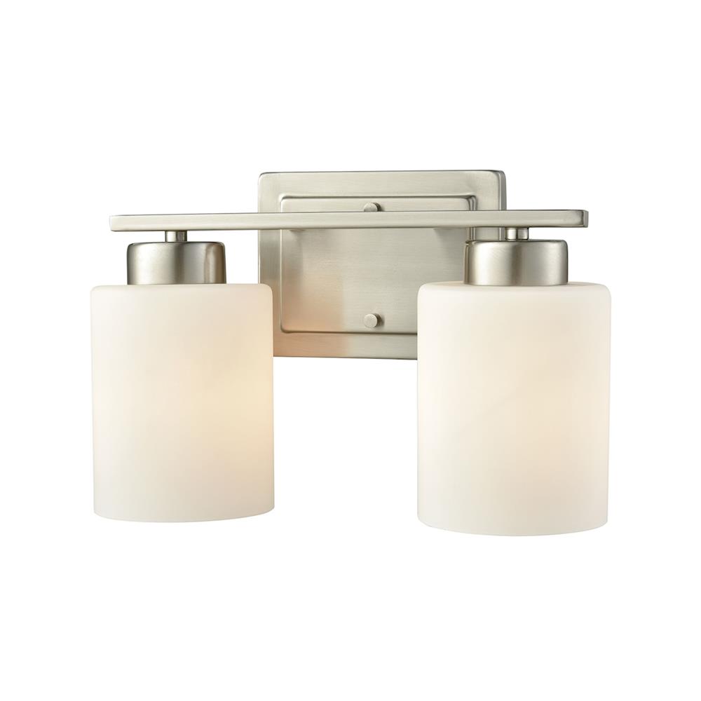 Thomas Lighting CN579212 Summit Place 2 Light Bath In Brushed Nickel With Opal White Glass
