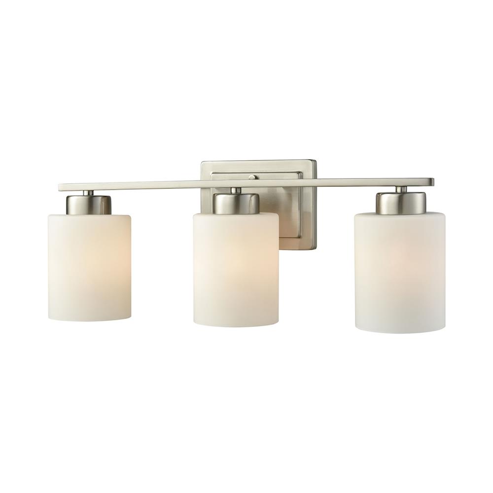Thomas Lighting CN579312 Summit Place 3 Light Bath In Brushed Nickel With Opal White Glass
