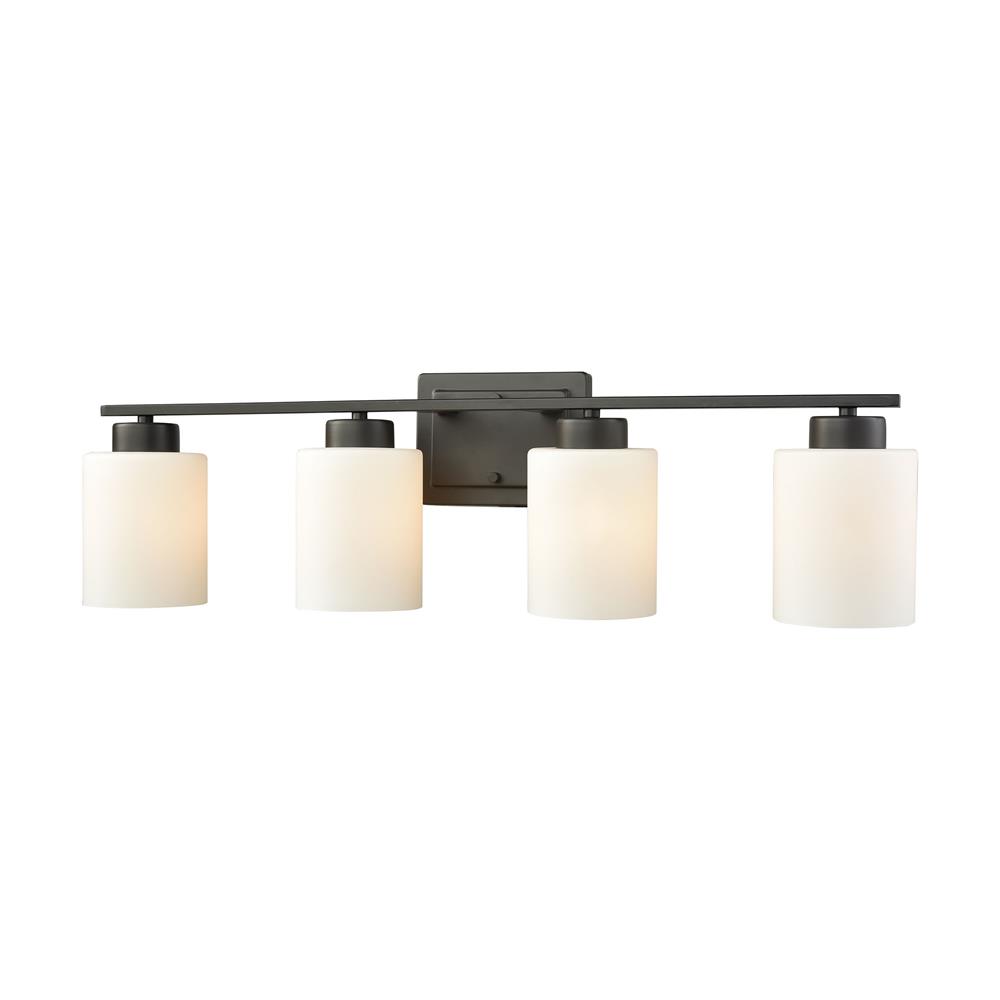 Thomas Lighting CN579411 Summit Place 4 Light Bath In Oil Rubbed Bronze With Opal White Glass