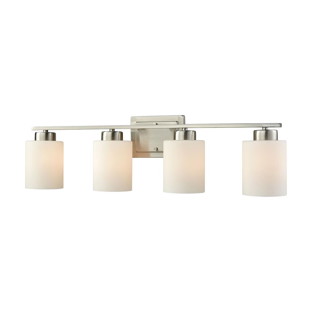 Thomas Lighting CN579412 Summit Place 4 Light Bath In Brushed Nickel With Opal White Glass