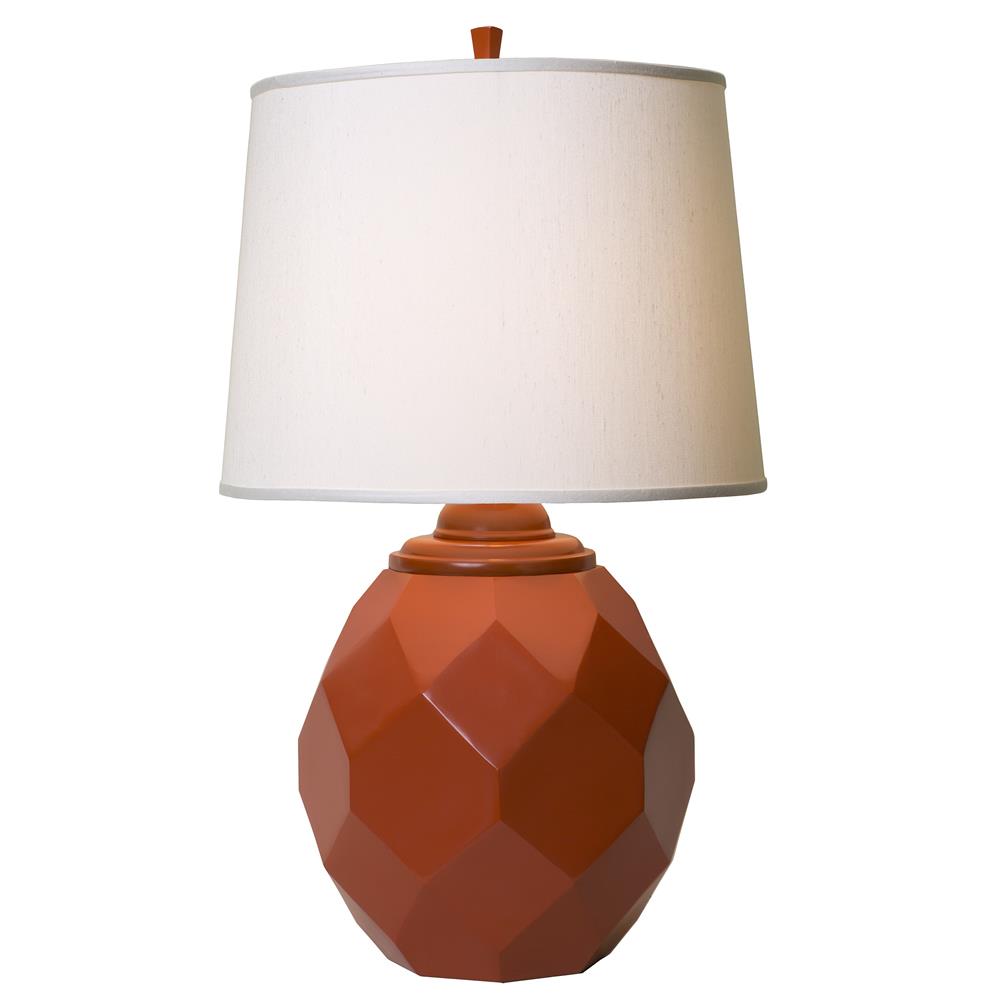 Thumprints 1167-ASL-2124 Jewel Table Lamp in Satin Poppy Red with White Shade