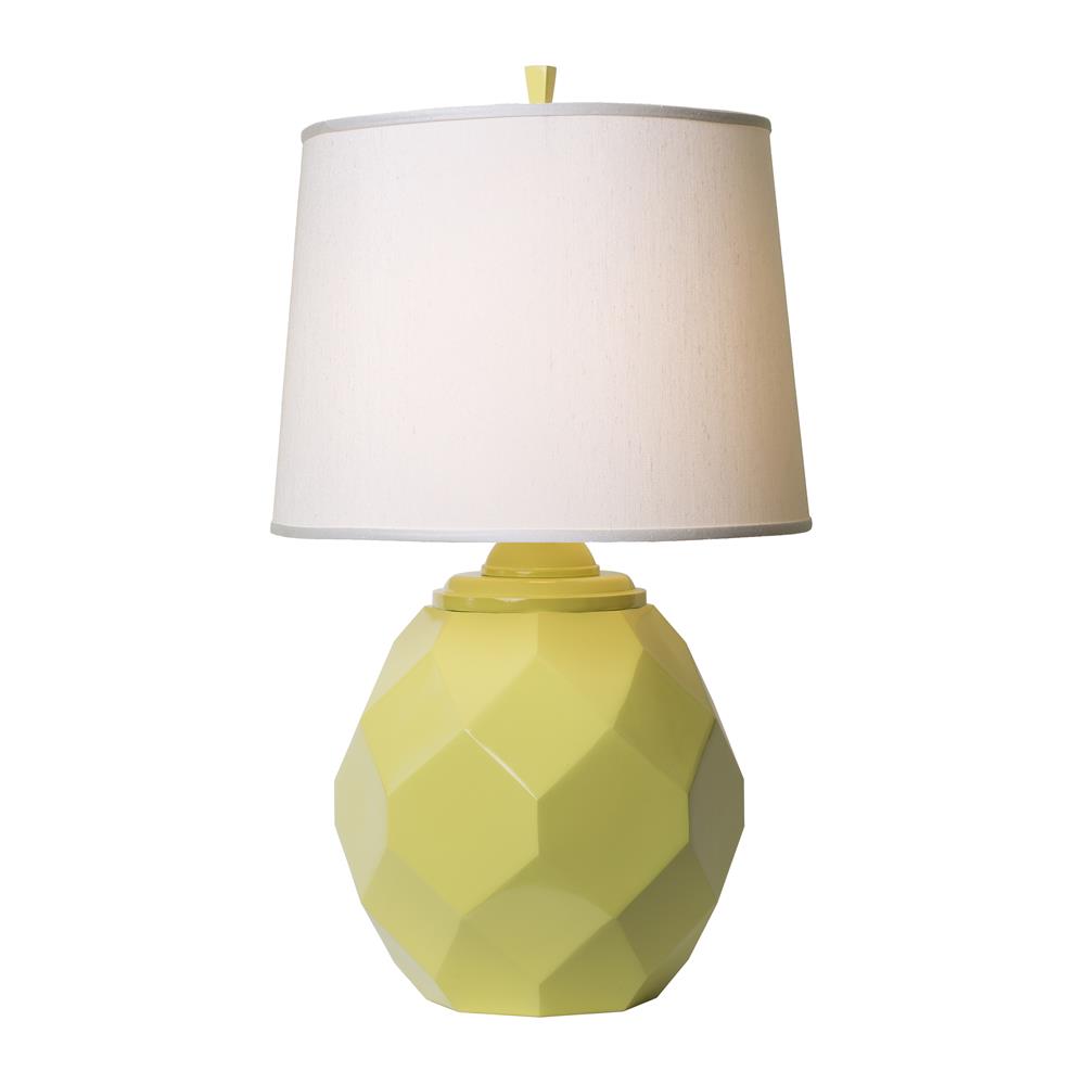 Thumprints 1205-ASL-2124 Jewel Table Lamp in Satin Chartreuse with White Shade