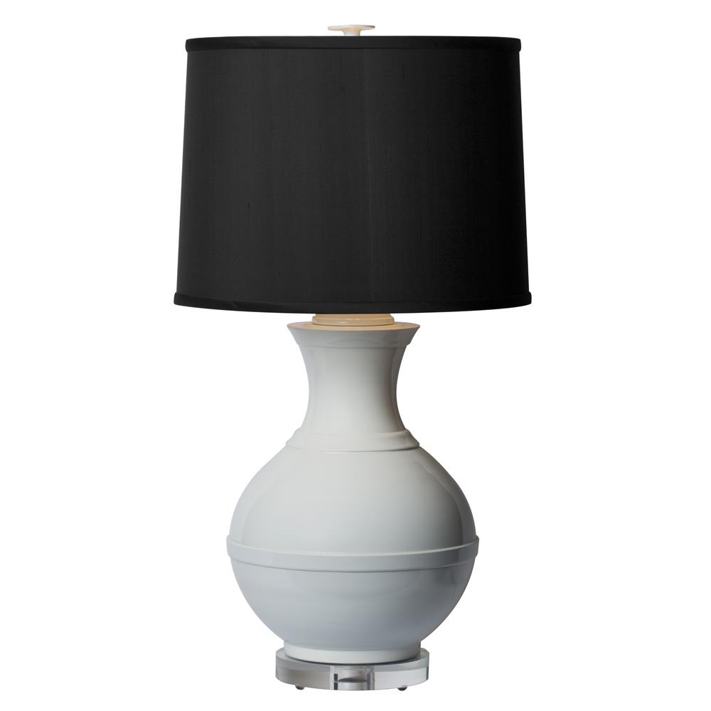 Thumprints 1207-ASL-2137 Saturn Table Lamp in White Gloss with Black Shade