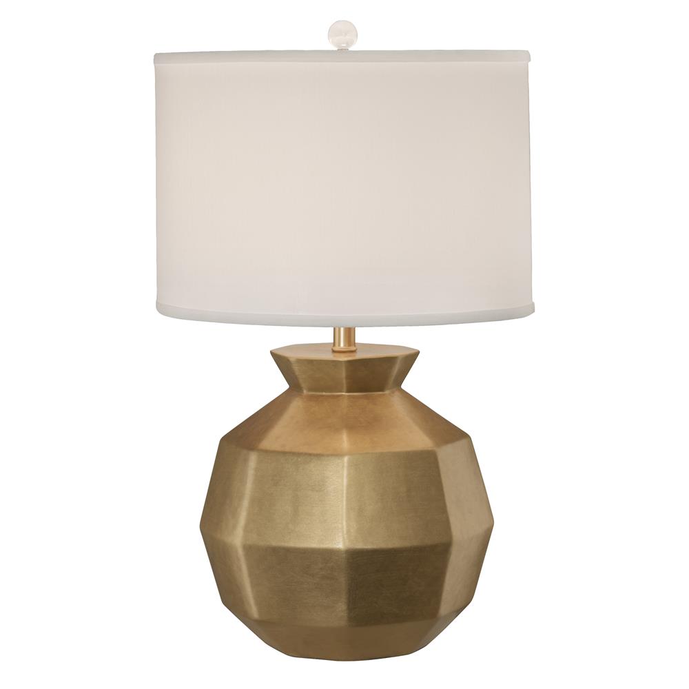 Thumprints 1213-ASL-2134 Gem Table Lamp in Gold Lacquer with White Shade