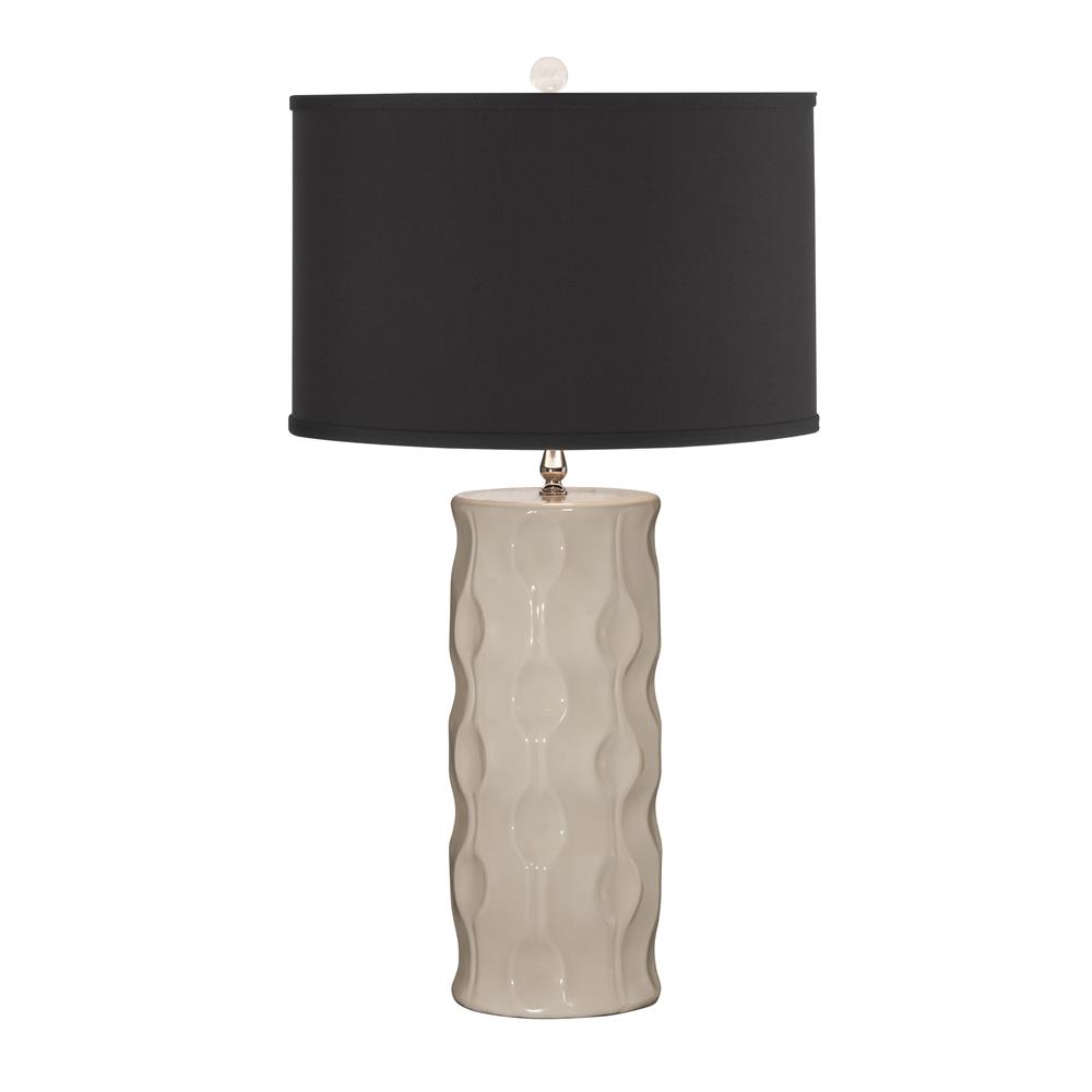 Thumprints 1235-ASL-2102 Echo Table Lamp in Light Ivory with Black Shade