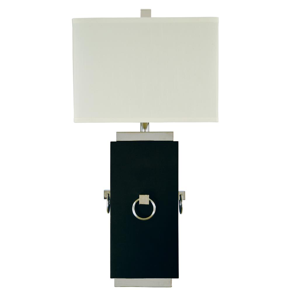 Thumprints 1276-ASL-2189 Regency Table Lamp in Dark Mahogany and Polished Nickel with Off White Shade