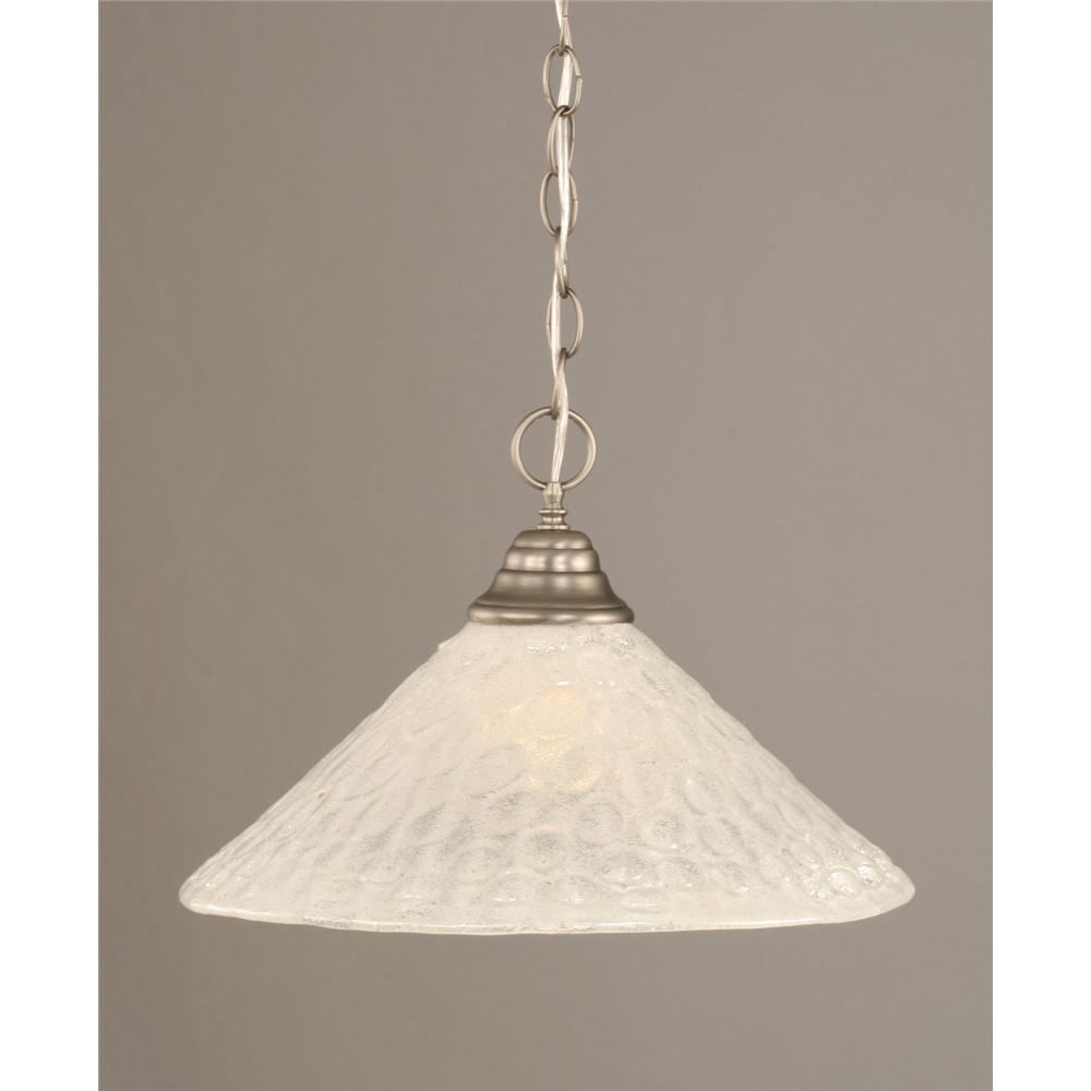 Toltec Lighting 10-BN-411 Brushed Nickel Finish 1 Light Pendant With 16 in. Italian Bubble Glass