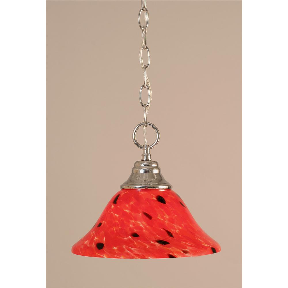 Toltec Lighting 10-CH-116 Chrome Finish 1 Light Downlight Pendant With 10 in. Volcano Glass