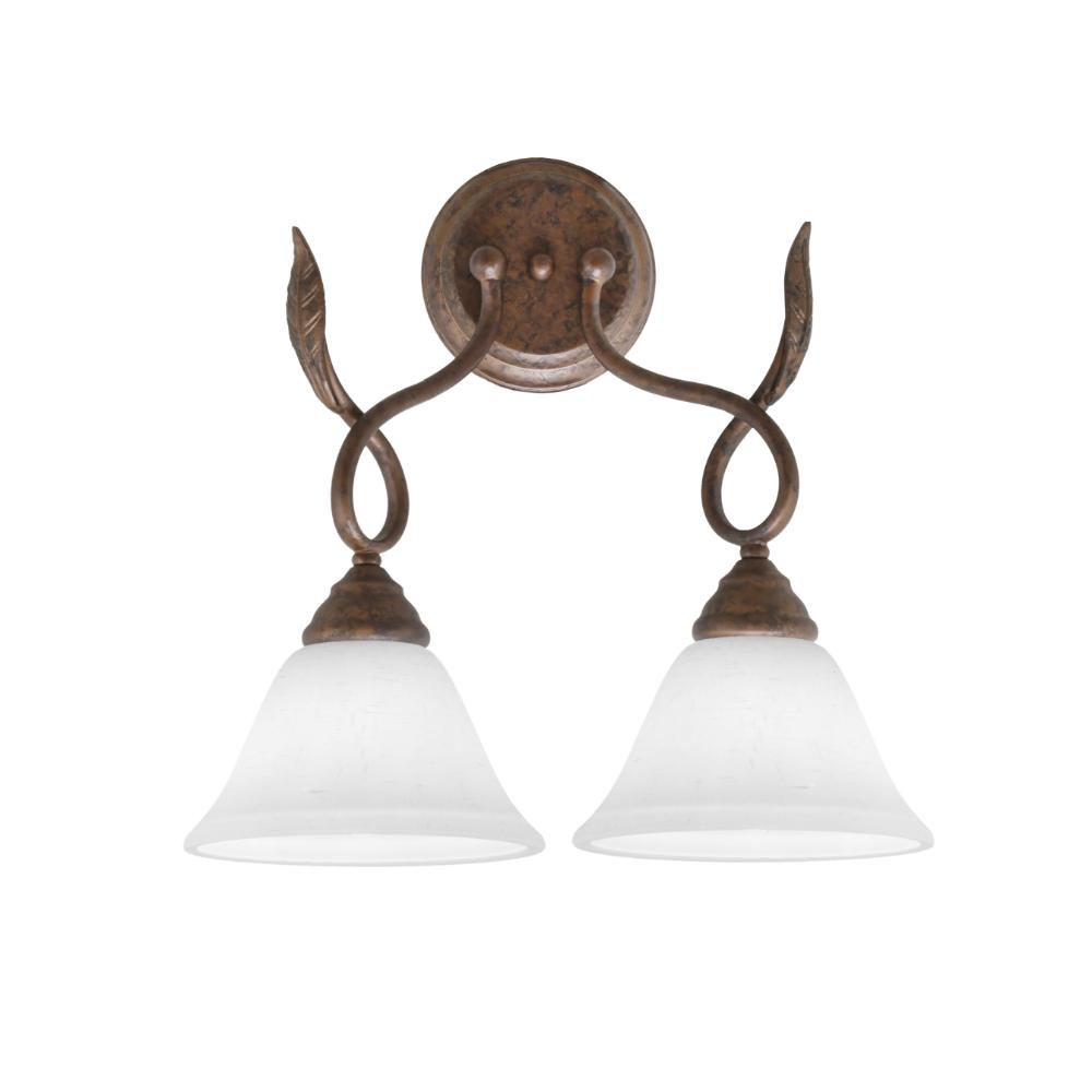 Toltec Lighting 110-BRZ-311 Leaf 2 Light Wall Sconce Shown In Bronze Finish With 7" White Muslin Glass