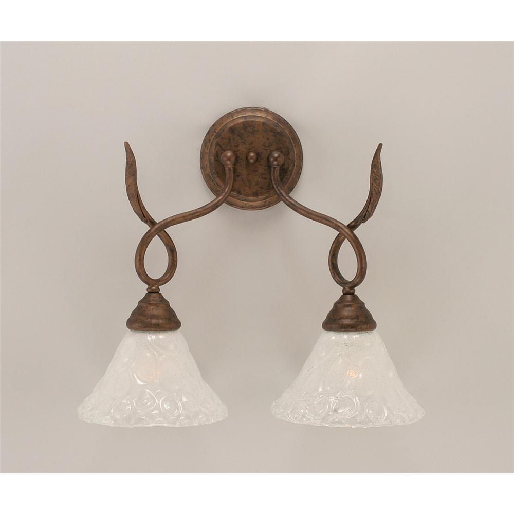 Toltec Lighting 110-BRZ-451 Bronze Finish 2 Light Wall Sconce With 7 in. Italian Bubble Glass Shade