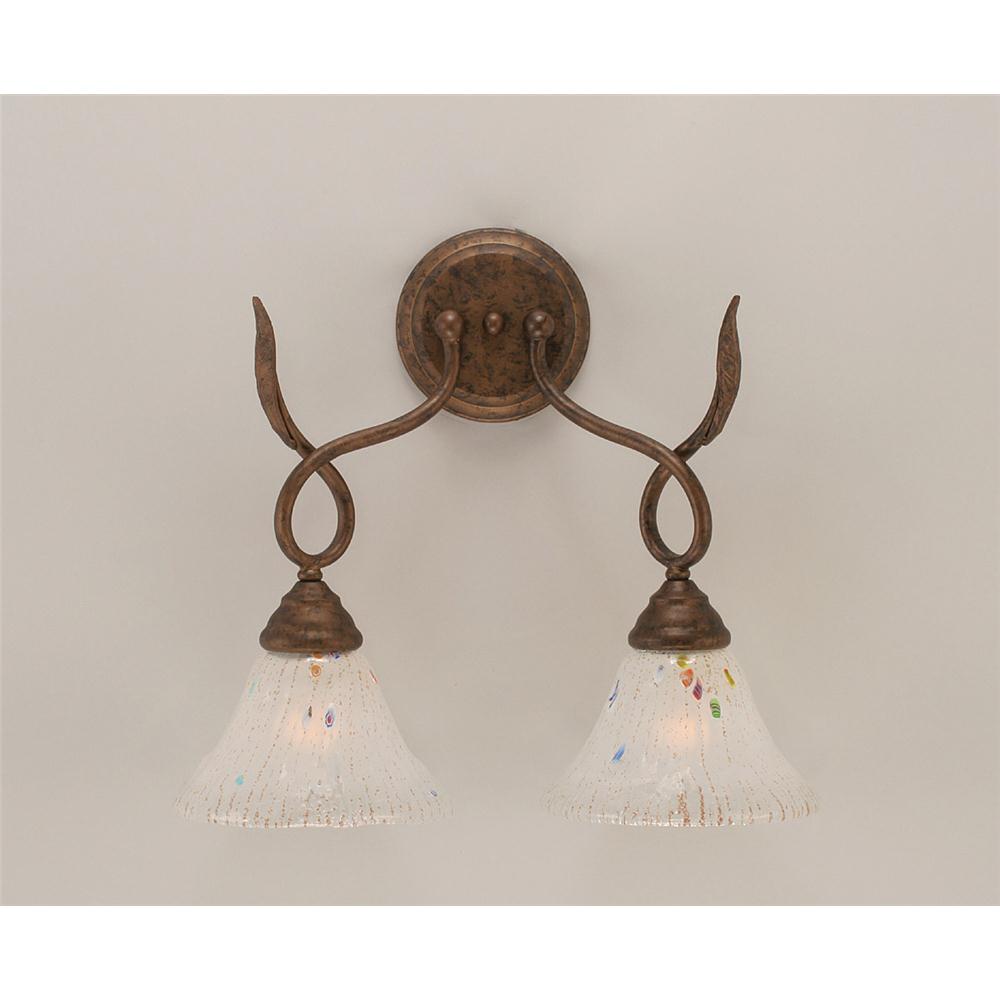 Toltec Lighting 110-BRZ-751 Bronze Finish 2 Light Wall Sconce With 7 in. Frosted Crystal Glass Shade