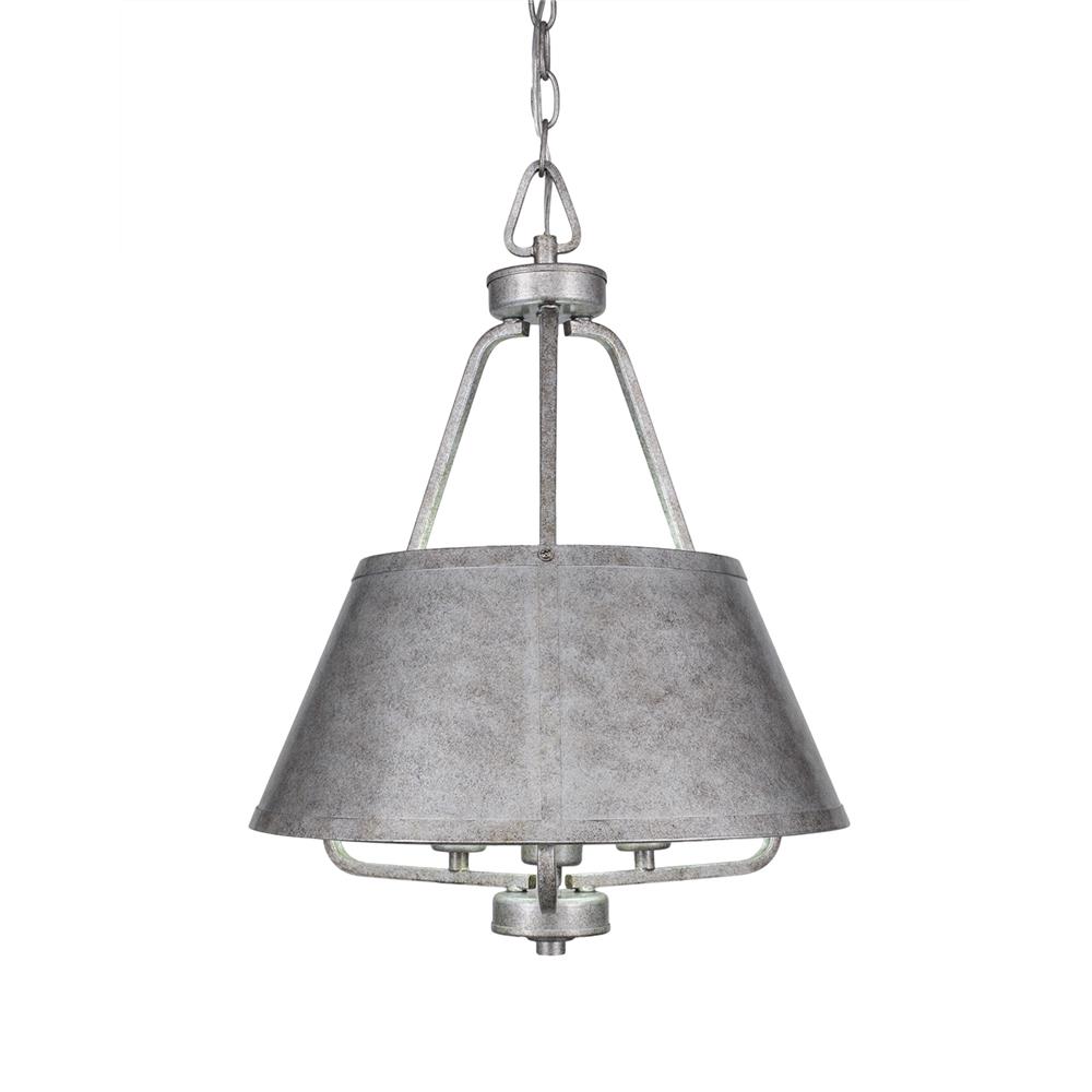 Toltec Lighting 1124-AS Sonora 3 Light Chandelier In Aged Silver Finish