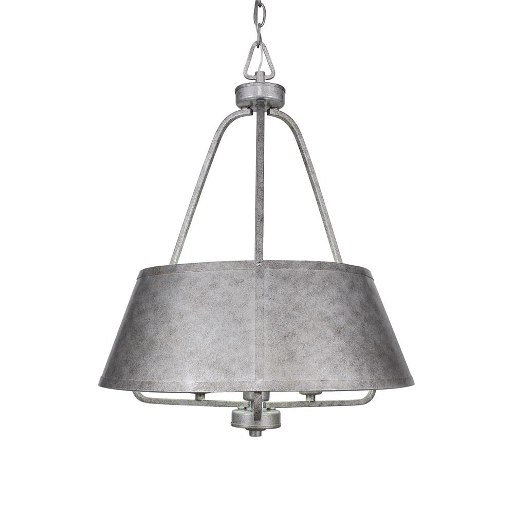 Toltec Lighting 1126-AS Sonora 3 Light Chandelier In Aged Silver Finish