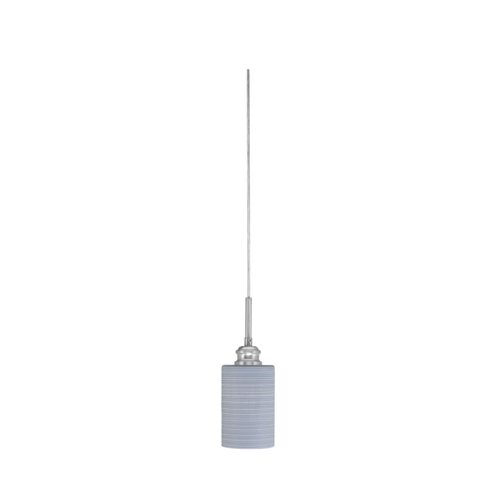 Toltec Lighting 1152-BN-4062 Edge Cord Mini Pendant, Brushed Nickel Finish, 4" Gray Matrix Glass
