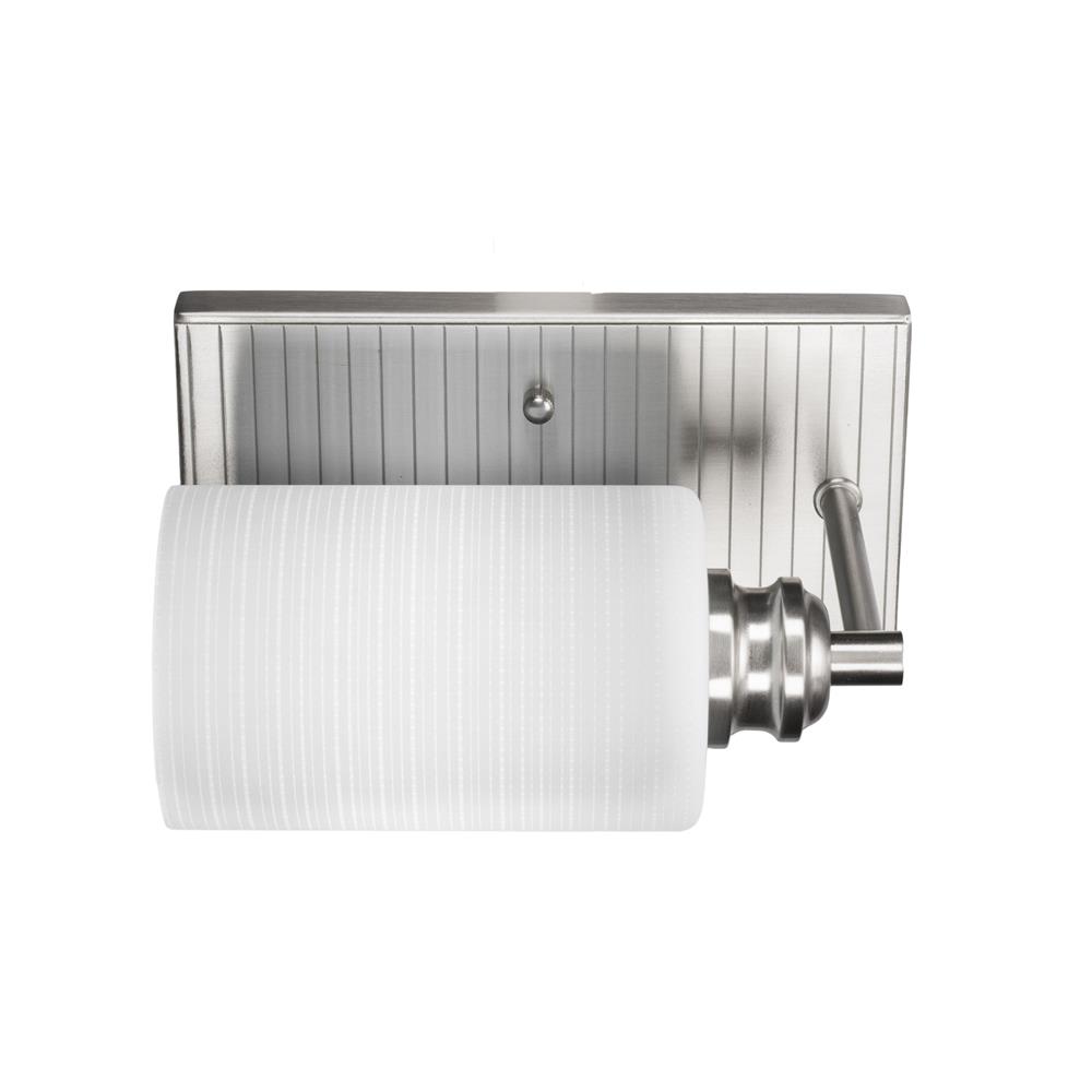 Toltec Lighting 1161-BN-4061 Edge Wall Sconce Shown In Brushed Nickel Finish With 4" Gray Matrix Glass