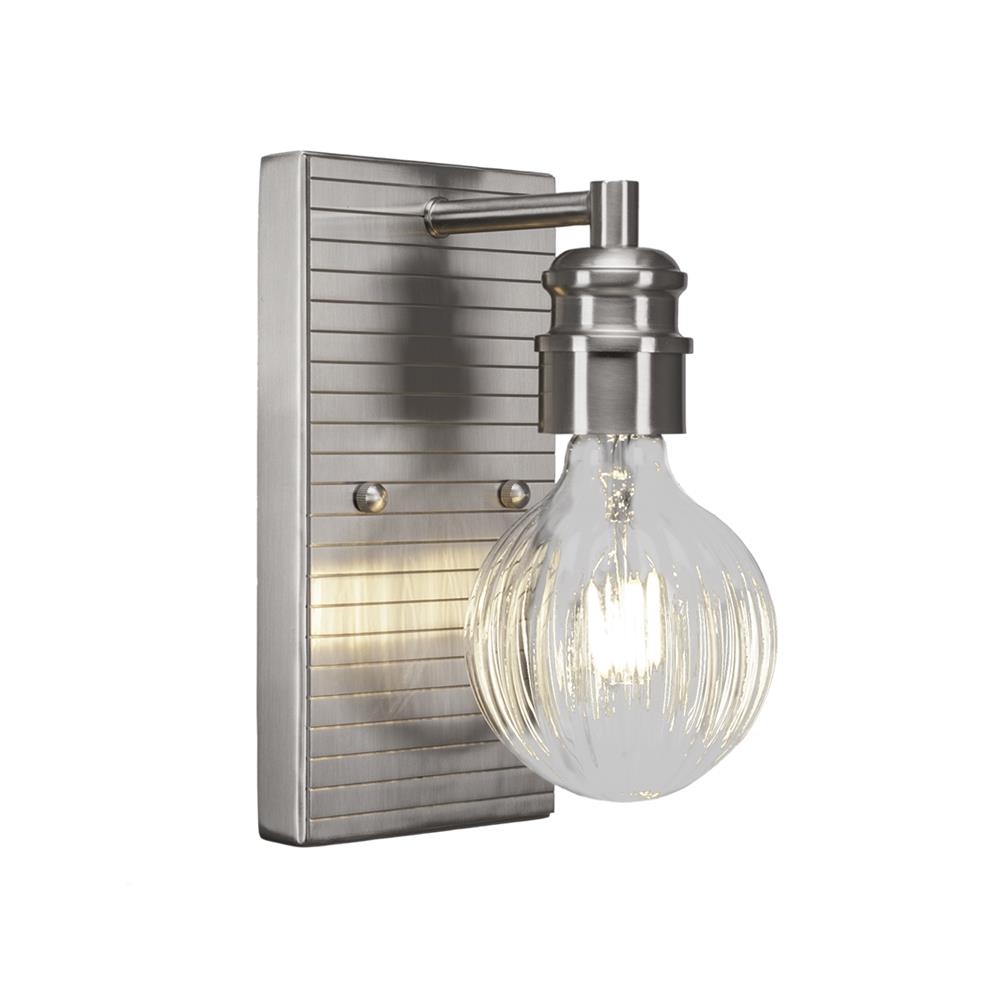 Toltec Lighting 1161-BN-LED45C Edge Wall Sconce Shown In Brushed Nickel Finish With 4 Watt LED Bulb