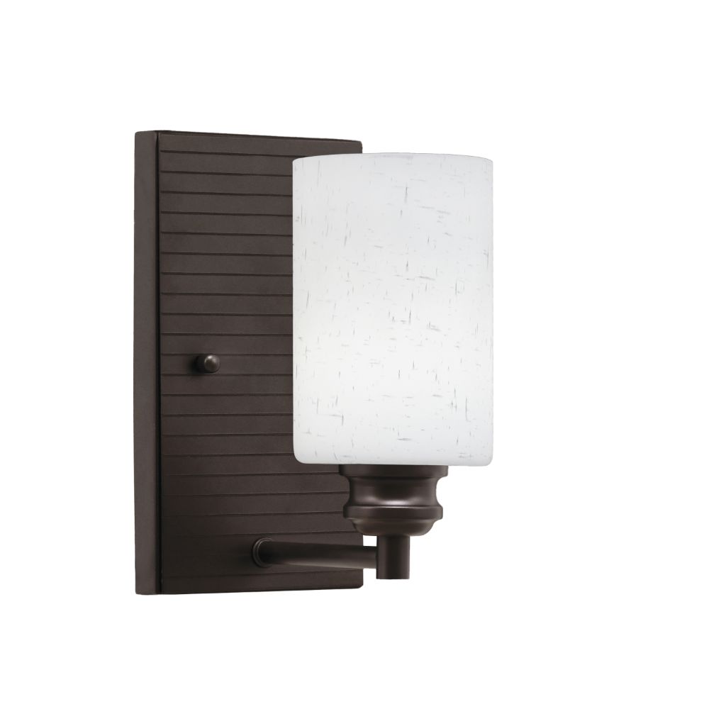 Toltec Lighting 1161-ES-310 Edge Wall Sconce Shown In Espresso Finish With 4" White Muslin Glass