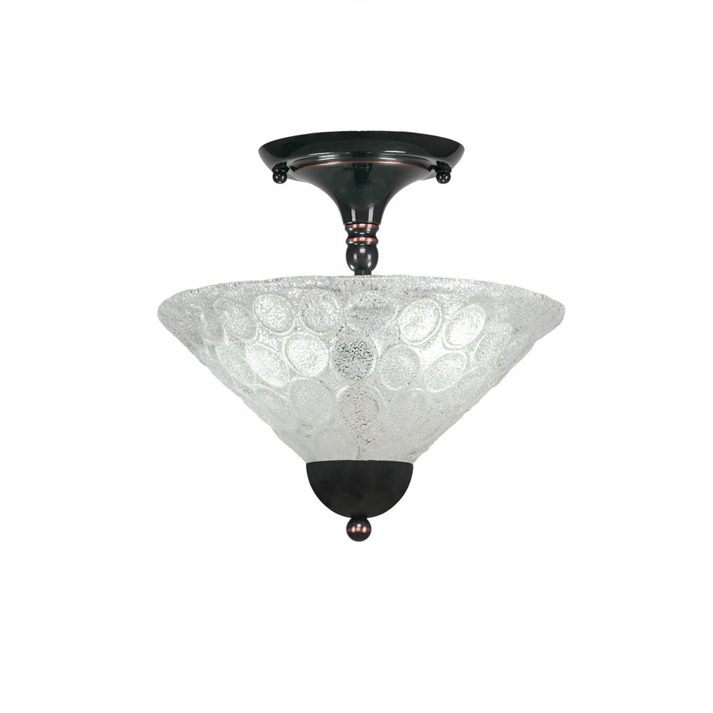Toltec Lighting 120-BC-441 Semi-Flush Shown In Black Copper Finish With 7 in. Italian Bubble Glass