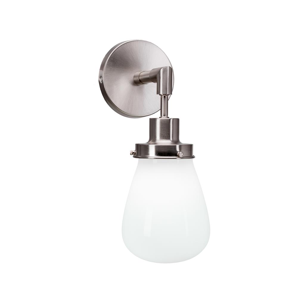 Toltec Lighting 1231-BN-470 Meridian 1 Light Wall Sconce Shown In Brushed Nickel Finish With 5” White Glass