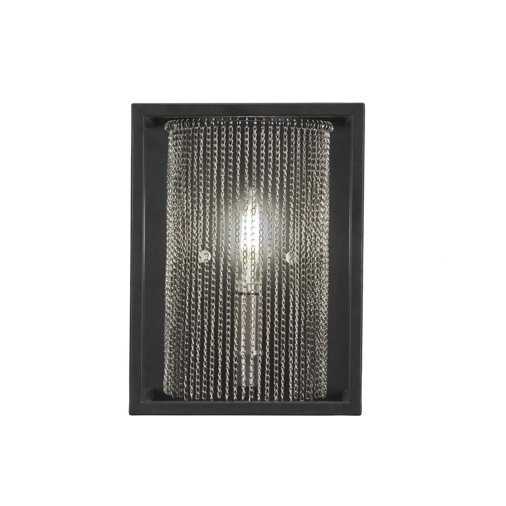 Toltec Lighting 1300-MBBN Cadina 1 Light Wall Sconce Shown In Matte Black & Brushed Nickel Finish