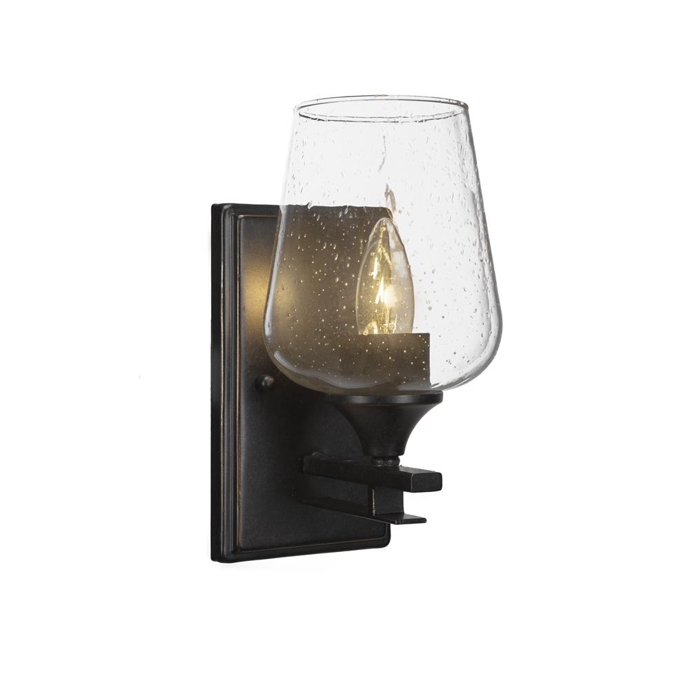 Toltec Lighting 131-DG-210 Uptowne 1 Light Wall Sconce Shown In Dark Granite Finish With 5" Clear Bubble Glass