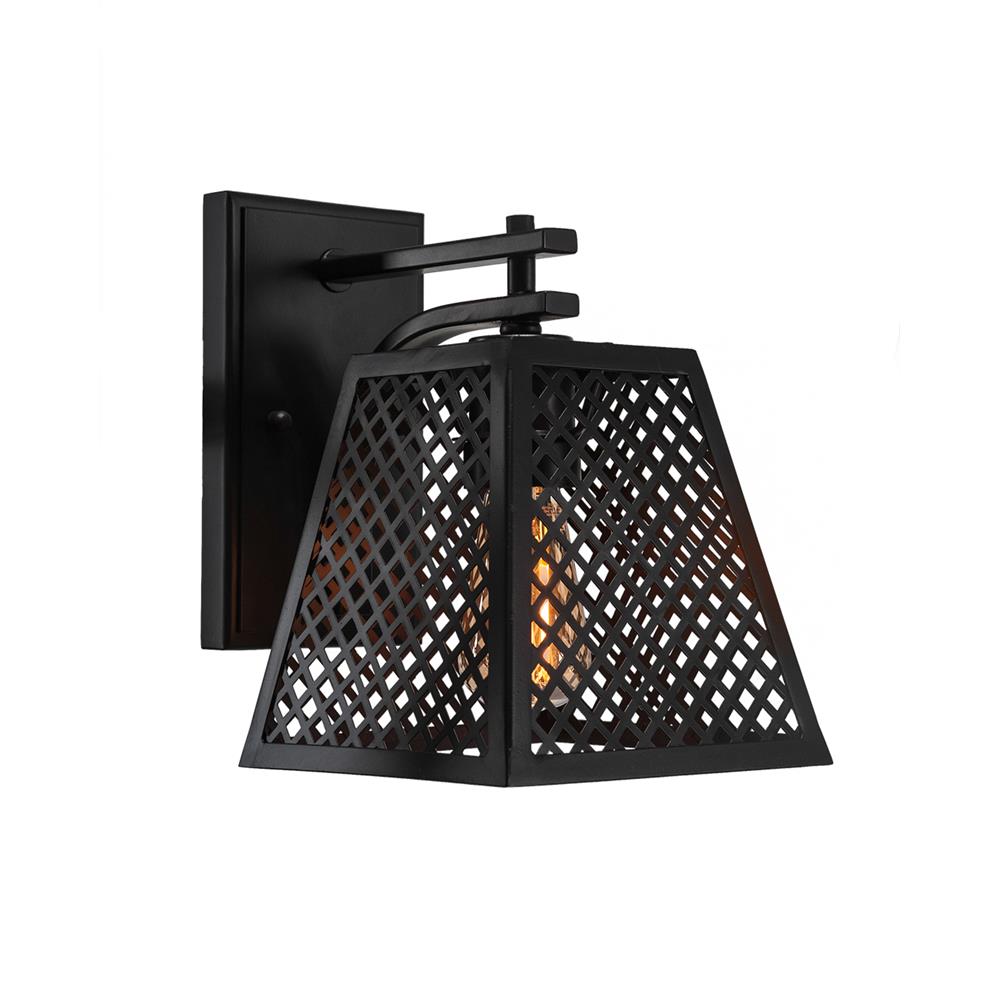 Toltec Lighting 1431-ES-LED18A Corbello 1 Light Wall Sconce Shown In Espresso Finish With 7” Espresso Metal Shades And Amber Antique LED Bulbs