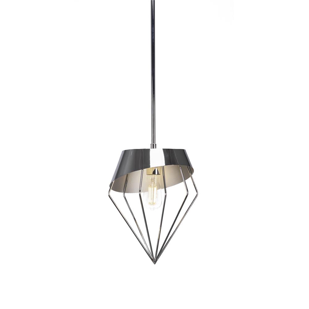 Toltec Lighting 1502-CH-LED18C Neo 1 Light Stem Pendant With Hang Straight Swivel Shown In Chrome Finish With Amber Antique LED Bulb