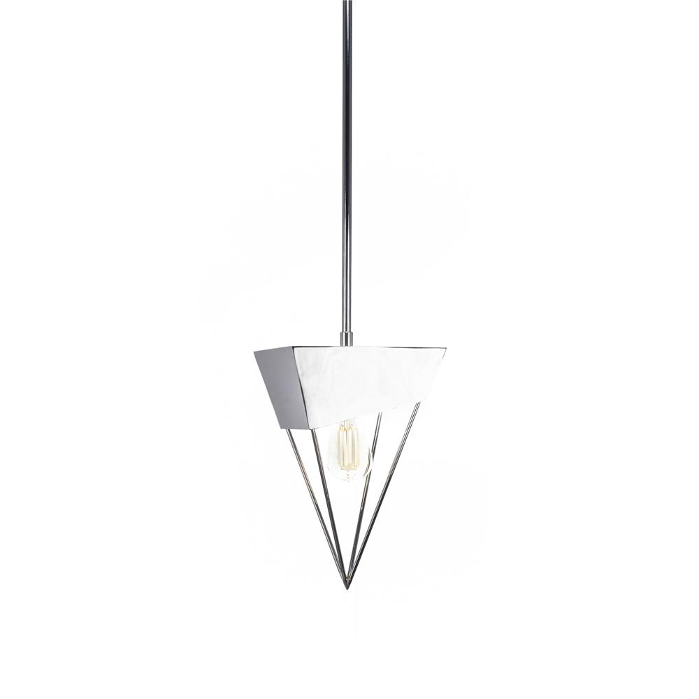 Toltec Lighting 1503-CH-LED18C Neo 1 Light Stem Pendant With Hang Straight Swivel Shown In Chrome Finish With Amber Antique LED Bulb