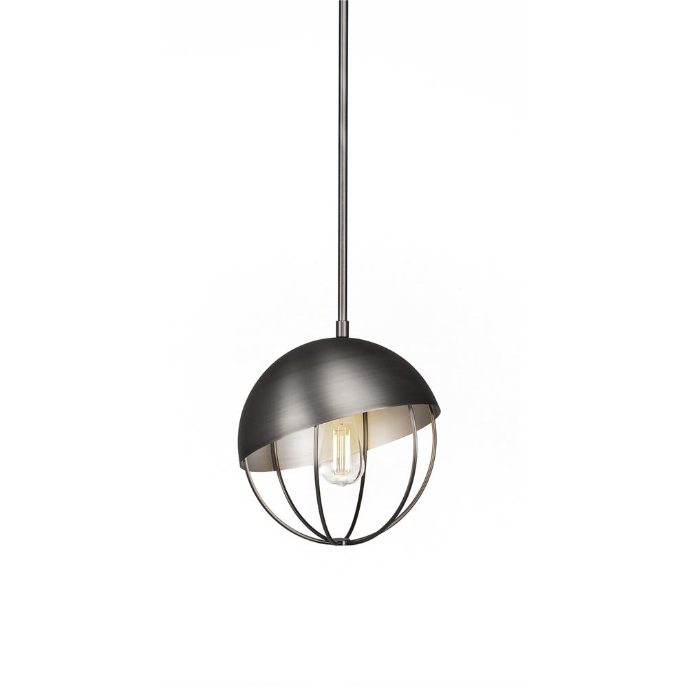 Toltec Lighting 1504-BN-LED18C Neo 1 Light Stem Pendant With Hang Straight Swivel Shown In Brushed Nickel Finish With Amber Antique LED Bulb