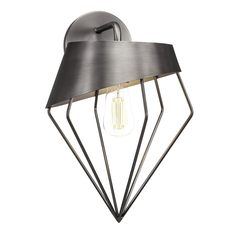 Toltec Lighting 1512-BN-LED18C Neo 1 Light Wall Sconce Shown In Brushed Nickel Finish With Amber Antique LED Bulb