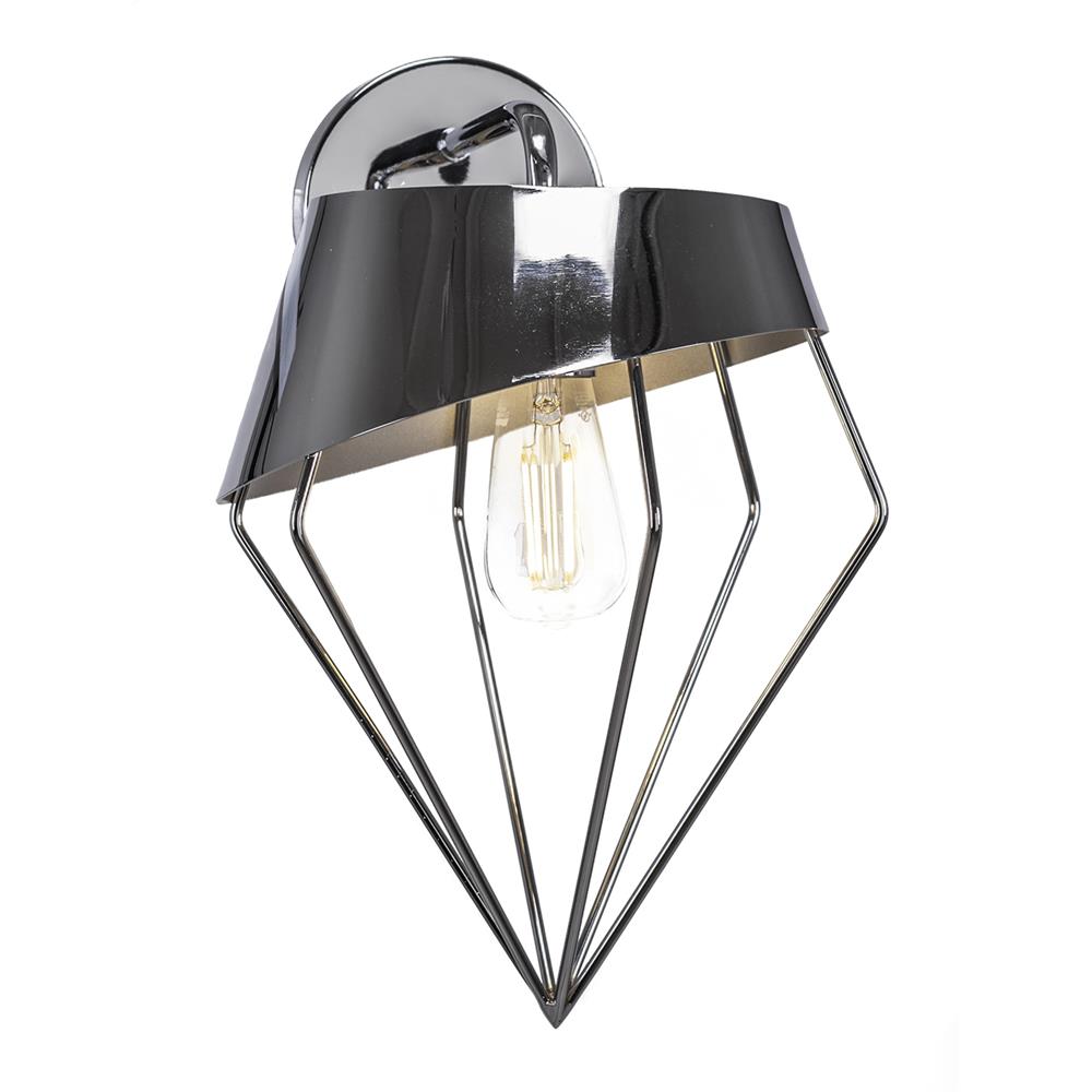 Toltec Lighting 1512-CH-LED18C Neo 1 Light Wall Sconce Shown In Chrome Finish With Amber Antique LED Bulb