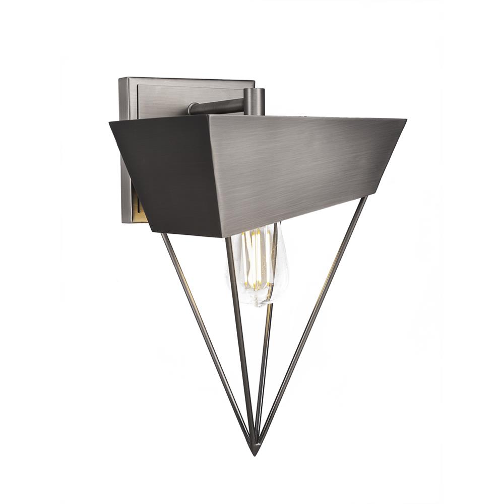Toltec Lighting 1513-BN-LED18C Neo 1 Light Wall Sconce Shown In Brushed Nickel Finish With Amber Antique LED Bulb