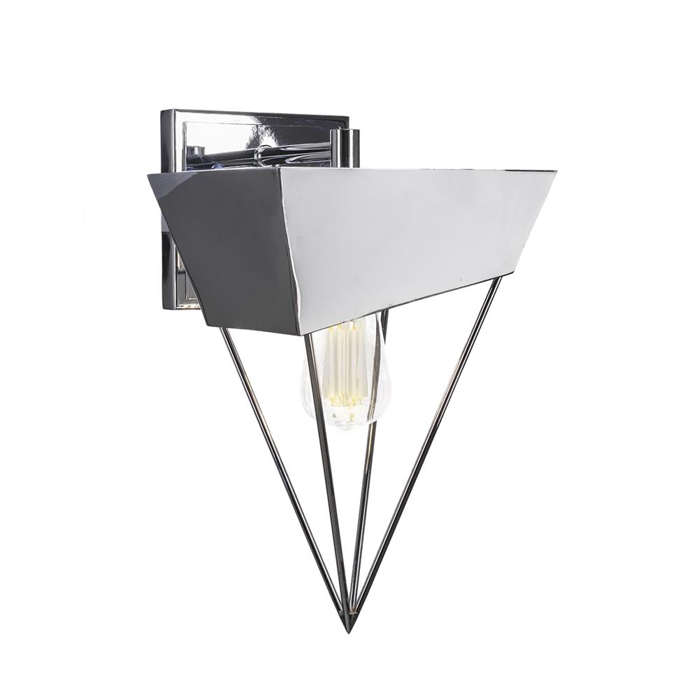 Toltec Lighting 1513-CH-LED18C Neo 1 Light Wall Sconce Shown In Chrome Finish With Amber Antique LED Bulb