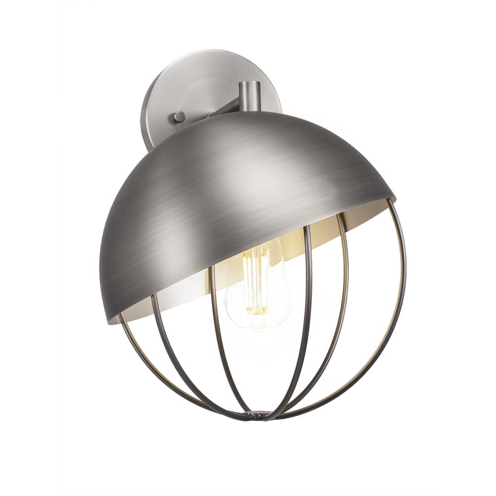 Toltec Lighting 1514-BN-LED18C Neo 1 Light Wall Sconce Shown In Brushed Nickel Finish With Amber Antique LED Bulb