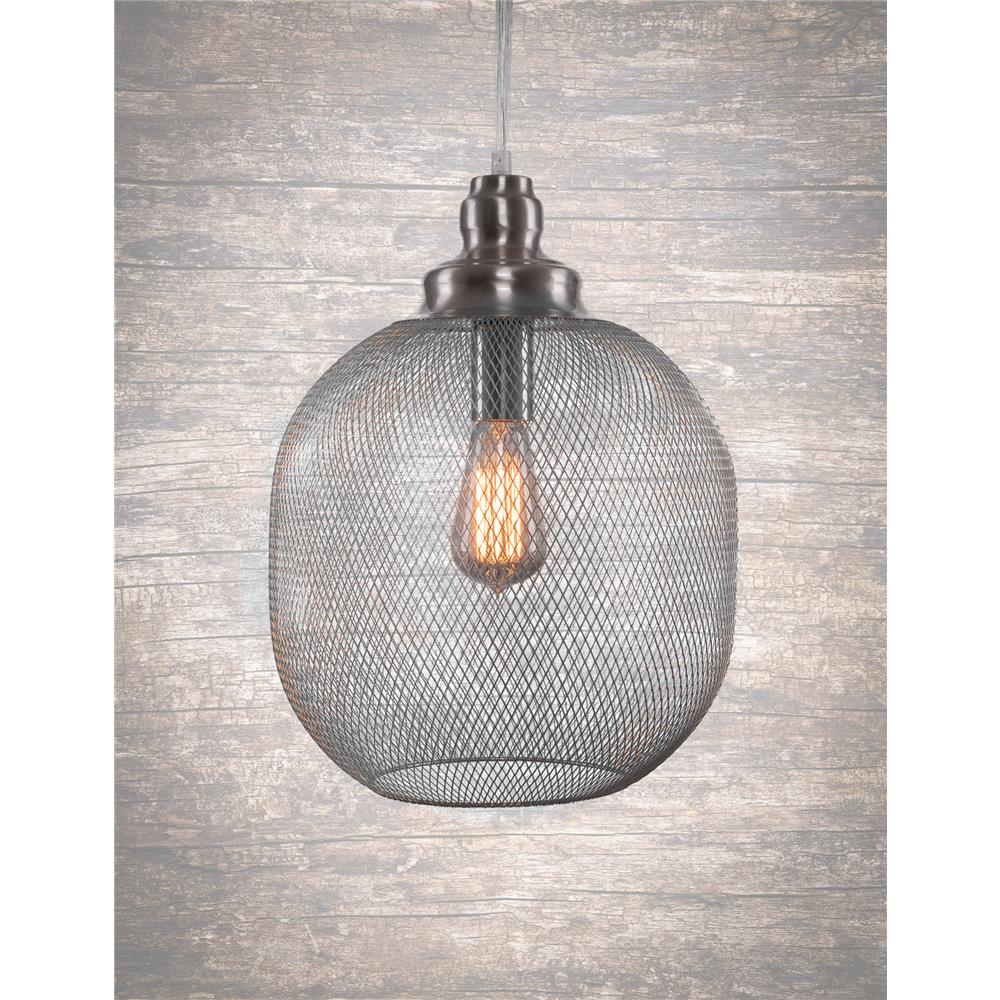 Toltec Lighting 1806-BN-AT9S Plexus Pendant Shown In Brushed Nickel Finish With Smoke Antique Bulb