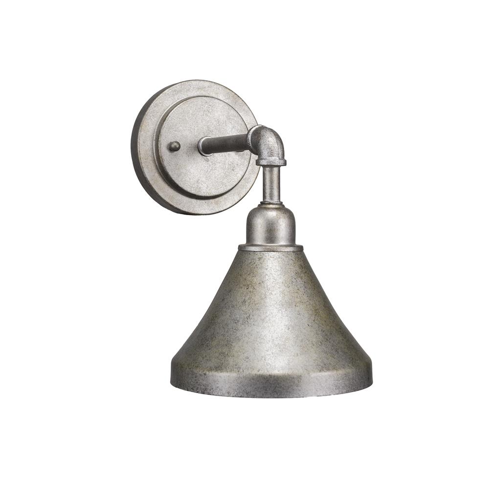 Toltec Lighting 181-AS-410 Vintage 1 Light Wall Sconce Shown In Aged Silver Finish With 7” Aged Silver Metal Shades