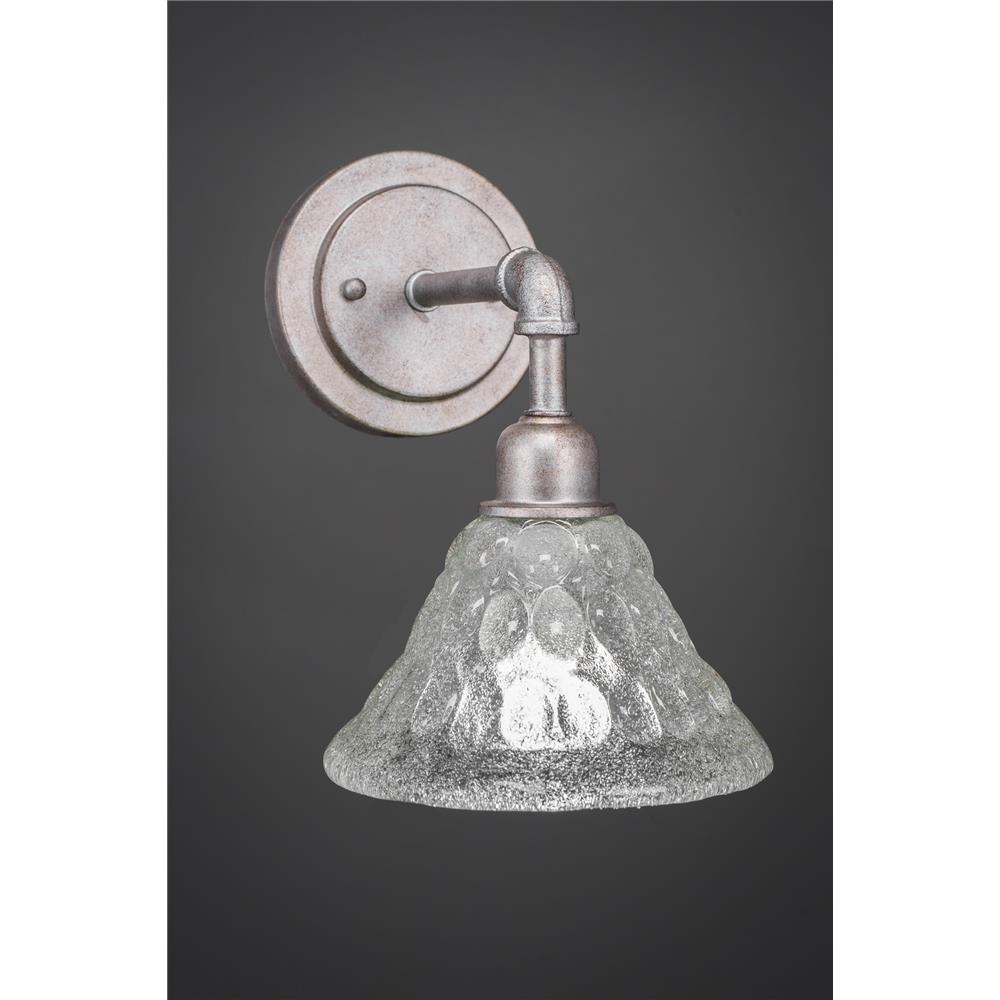 Toltec 181-AS-451 Vintage Wall Sconce Shown In Aged Silver Finish With 7" Italian Bubble Glass