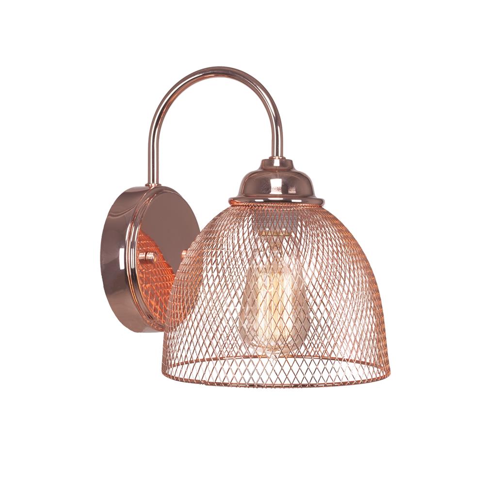 Toltec Lighting 1812-CP-AT18 Plexus 1 Light Wall Sconce in Copper Finish With Amber Antique Bulb