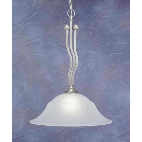 Toltec Lighting 221-BN-53812 Brushed Nickel Finish 1 Light Downlight Pendant With 14 in. Dew Drop Glass