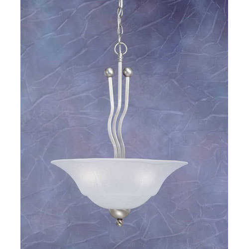 Toltec Lighting 224-BN-53812 Brushed Nickel Finish 3 Bulb Uplight Pendant With 14 in. Dew Drop Glass