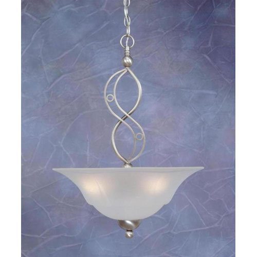 Toltec Lighting 234-BN-53812 Brushed Nickel Finish 3 Bulb Uplight Pendant With 20 in. Dew Drop Glass