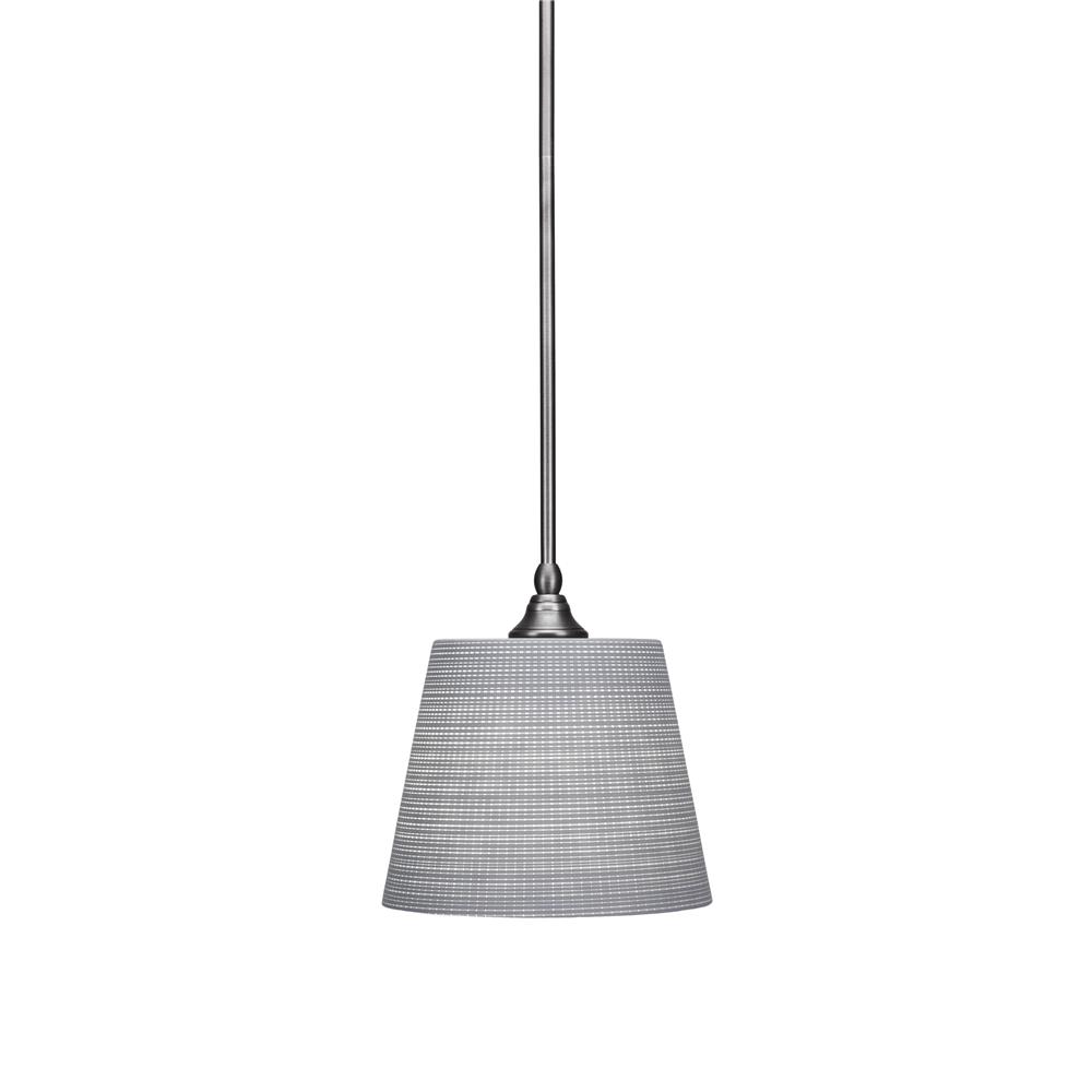 Toltec Lighting 23-BN-4082 Stem Mini Pendant With Hang Straight Swivel Shown In Brushed Nickel Finish With 9.5" Gray Matrix Glass