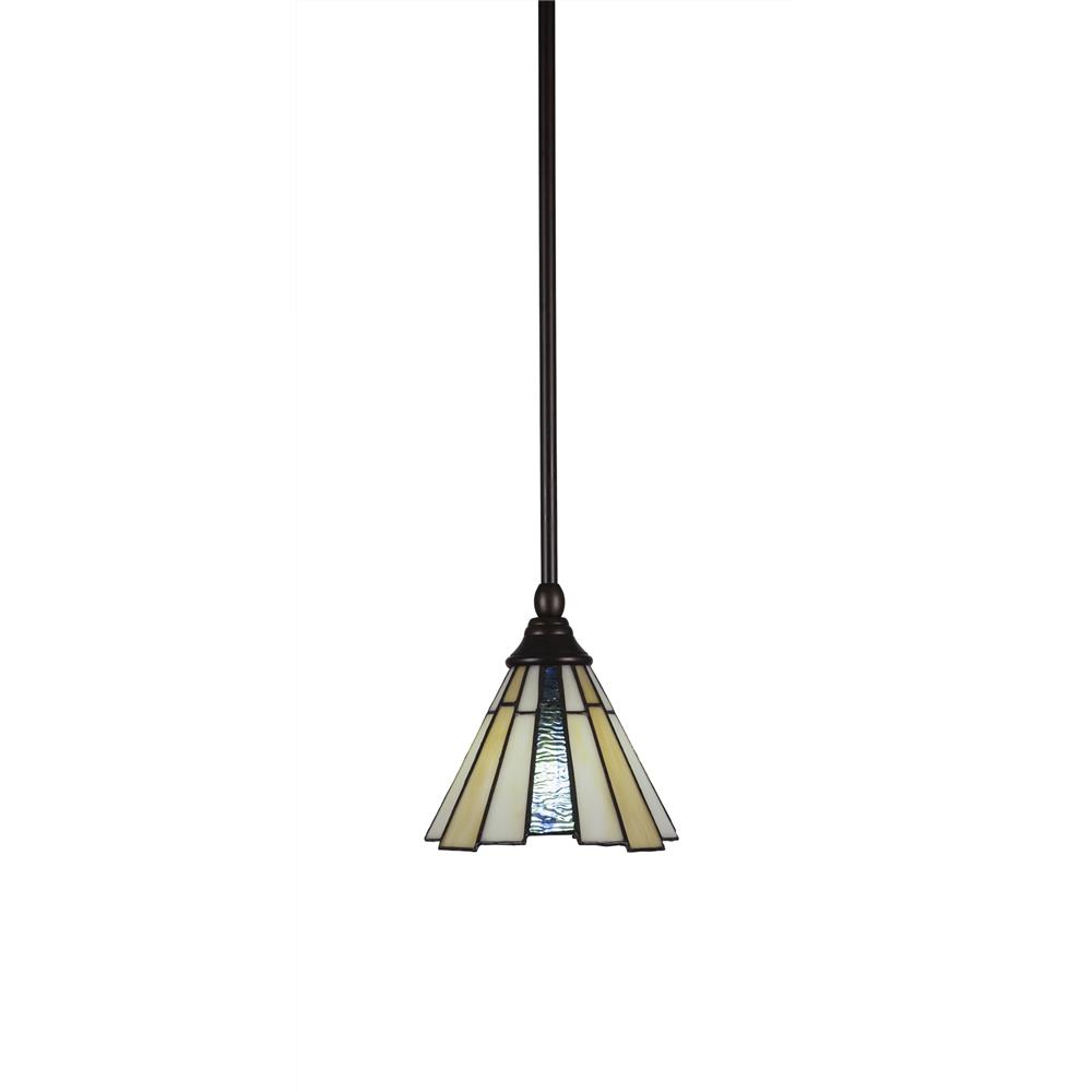 Toltec Lighting 23-BRZ-9335 Stem Mini Pendant With Hang Straight Swivel Shown In Bronze Finish With 7" Sequoia Tiffany Glass
