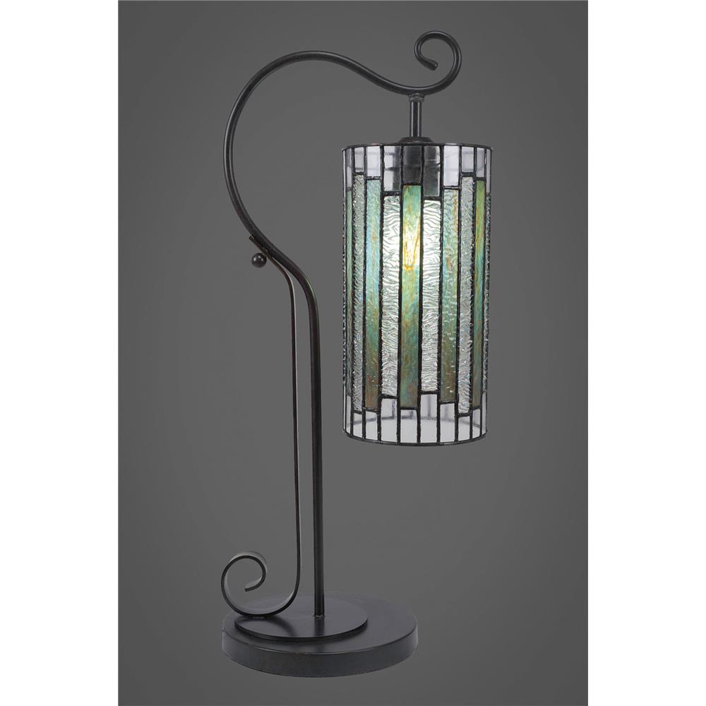 Toltec 2311-DG Ocean Ice Tiffany 1 Light Table Lamp Shown In Dark Granite Finish