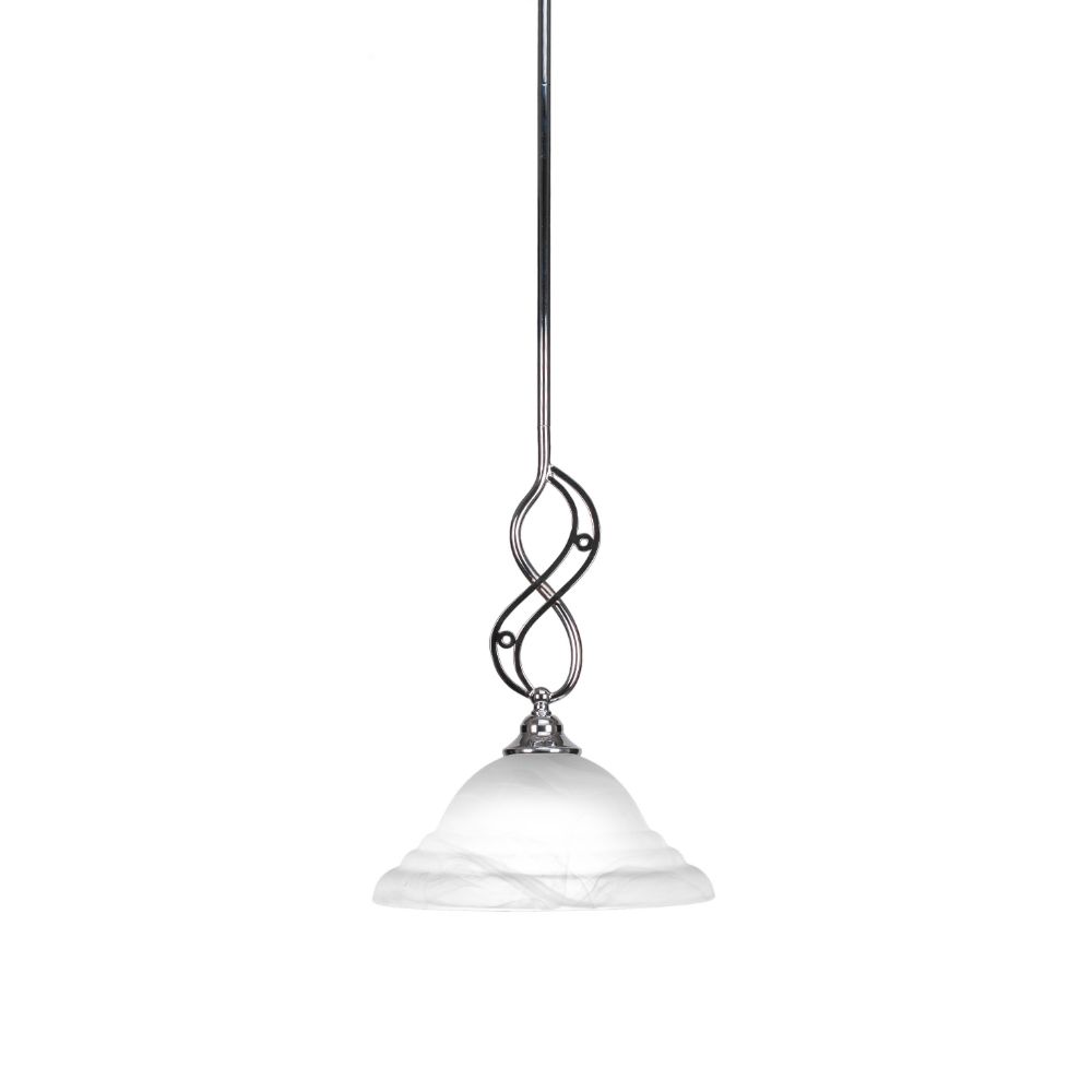 Toltec Lighting 232-CH-5931 Jazz Mini Pendant With Hang Straight Swivel Shown In Bronze Finish With 12" White Alabaster Glass