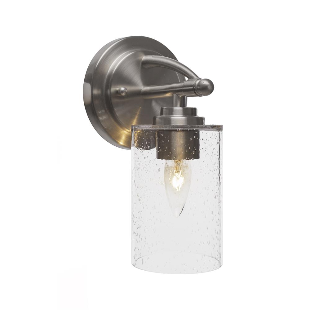 Toltec Lighting 2400-BN-300 Marquise 1 Light Wall Sconce Shown In Brushed Nickel Finish With 4” Clear Bubble Glass