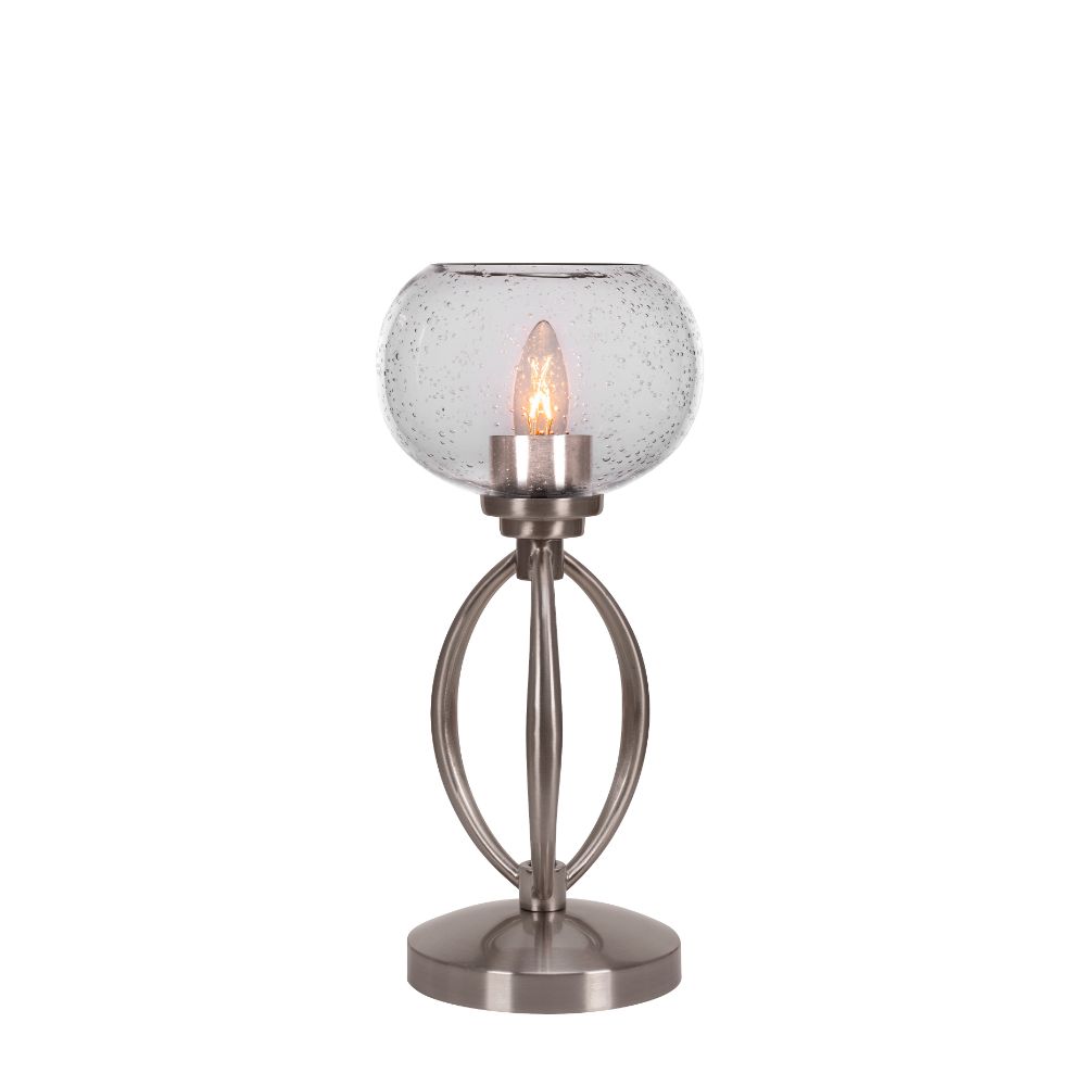 Toltec Lighting 2410-BN-202 Marquise Accent Lamp Shown In Brushed Nickel Finish With 7" Clear Bubble Glass